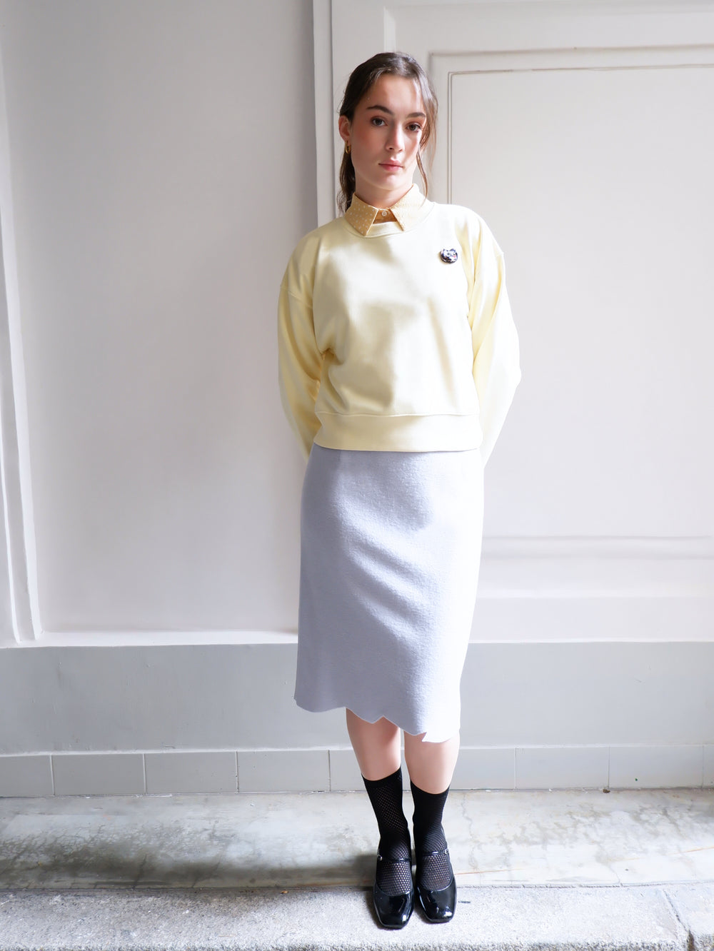 SWEAT-SHIRT CHAT JAUNE